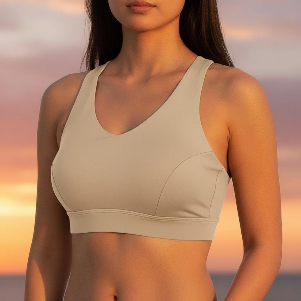 Isabella Active Wear Sports Bra Size Small New With Tags Padding Wireless Beige